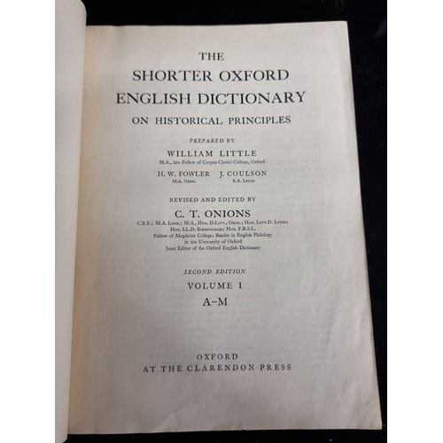 200 - Vol.1 and Vol. II of the Second Edition of the Shorter Oxford Dictionary, published in 1939. Bound i... 