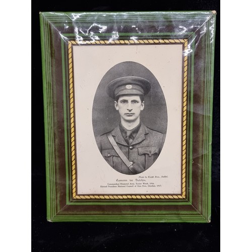 291 - Three vintage items including two photographs of Eamonn De Valera including one in his Irish militar... 