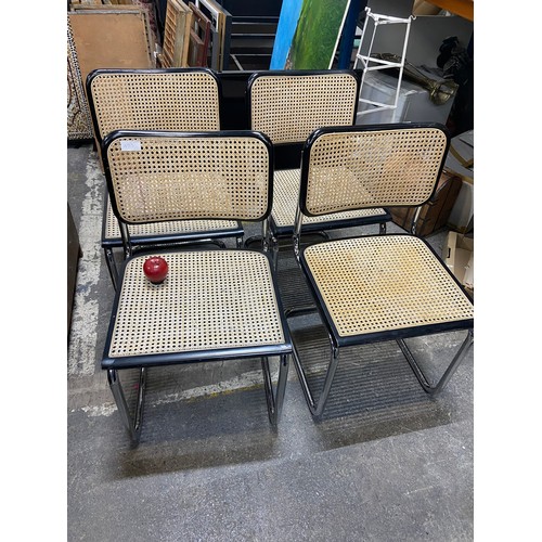 453 - Star Lot: A fantastic set of four vintage Mid Century Cesca chairs, with bent wood rattan seats held... 