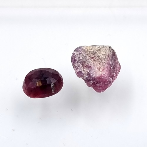 433 - A collection of two certified Rubies, the first is a 15.9 carat rough stone. Together with a 10.15 c... 