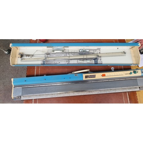 602 - A Jones KH-588 knitting machine, model number 4087175 dating to the 1960's in a lovely sky blue carr... 