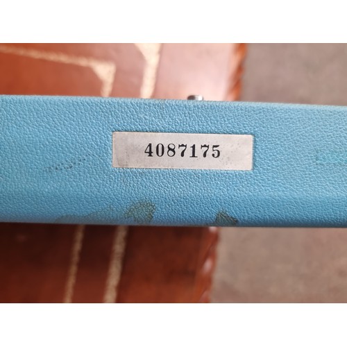 602 - A Jones KH-588 knitting machine, model number 4087175 dating to the 1960's in a lovely sky blue carr... 