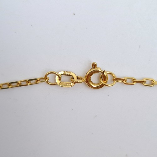 505 - A lovely 9 carat gold high quality chain, stamped 475. Length: 46cm. Together with a gold clip (unma... 