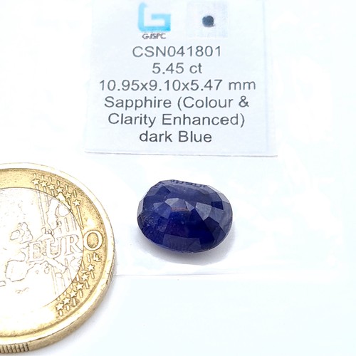 440 - Two gem stones, including a natural Blue Sapphire stone of 5.45 carats. Together with a natural unus... 