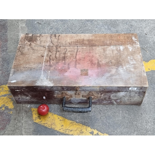 Sold at Auction: Antique Wooden Tool Box w/Contents.