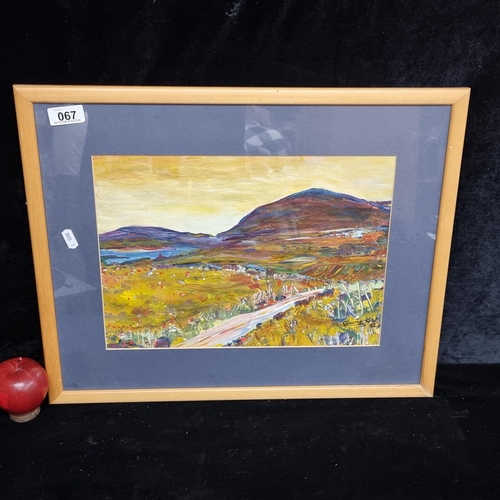 67 - A fabulous original acrylic on paper painting featuring a vibrant landscape scene in highly saturate... 