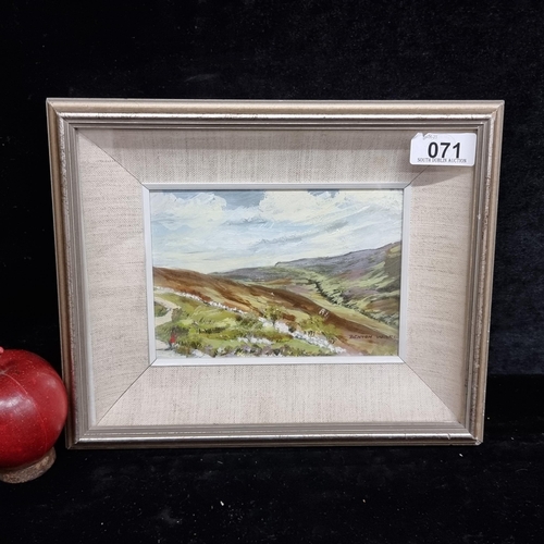 71 - A very sweet original oil on board painting featuring a nicely textured landscape scene of rolling p... 