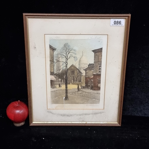 86 - A delightful antique original etching titled 