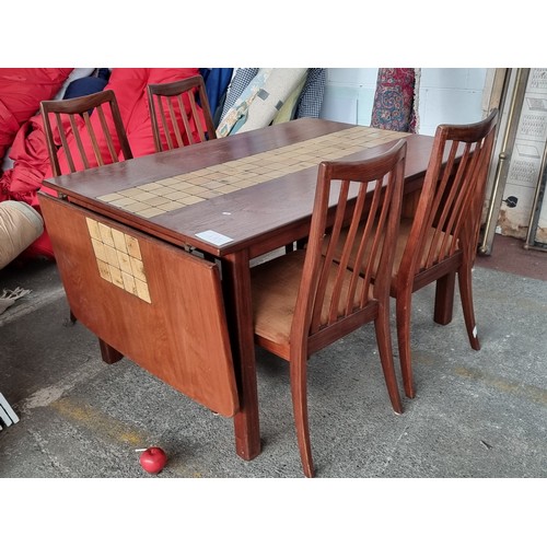 860 - Star lot : A fabulous Mid Century Modern dining suite. Consisting of a drop-leaf teak G-Plan dining ... 