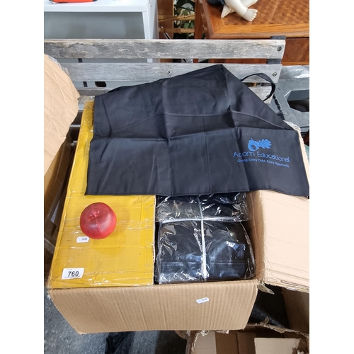 760 - A very large box containing approximately 200 brand new lap aprons. Aprons feature waist tie and poc... 