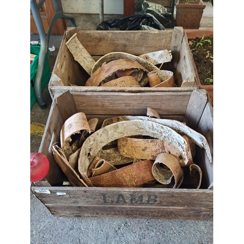 805 - Two vintage wooden crates, one labelled 