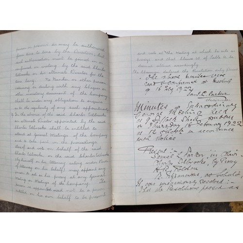 825 - A truly wonderful hardbound Minute Book, dating from the 1920's to the 1970's, documenting the meeti... 