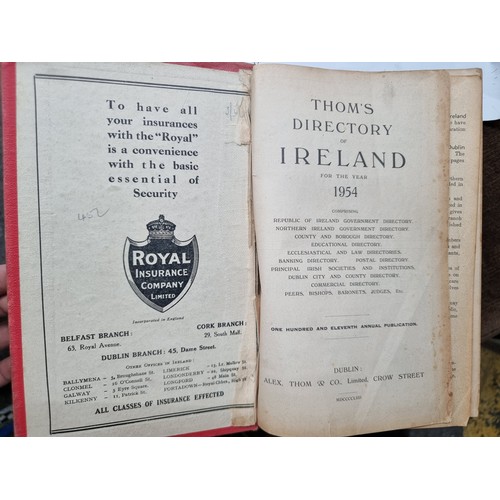 826 - A large hardback copy of ''Thom's Irish Commercial Directory'', dating to 1954. A great collectors p... 