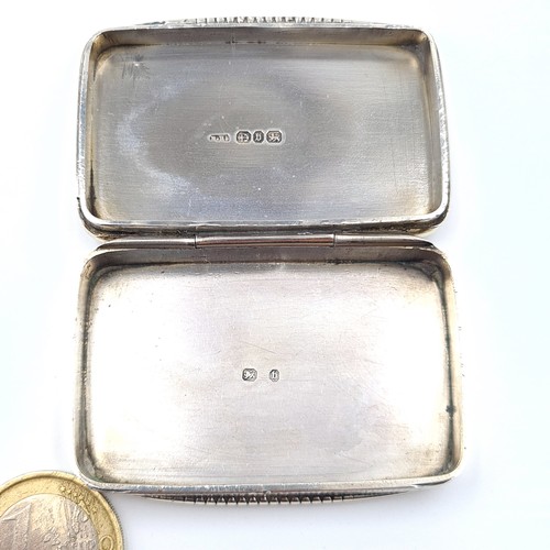 34 - Star Lot: A handsome example of an antique sterling silver snuff/vesta box. This vesta is hallmarked... 