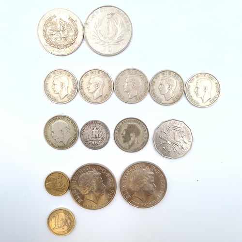 54 - A collection of assorted coins and medallions, which includes some with silver content!