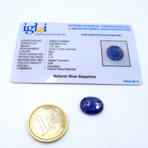 840 - Two certified stones, including a natural Tanzanite of 10.54 carats and a Blue Sapphire of 7.71 cara... 