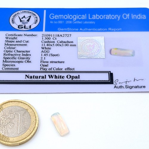 850 - Four Natural White Opal gemstones in the Cushion Cabachon cut. With weights of 1.300ct, 0.800ct, 0.8... 