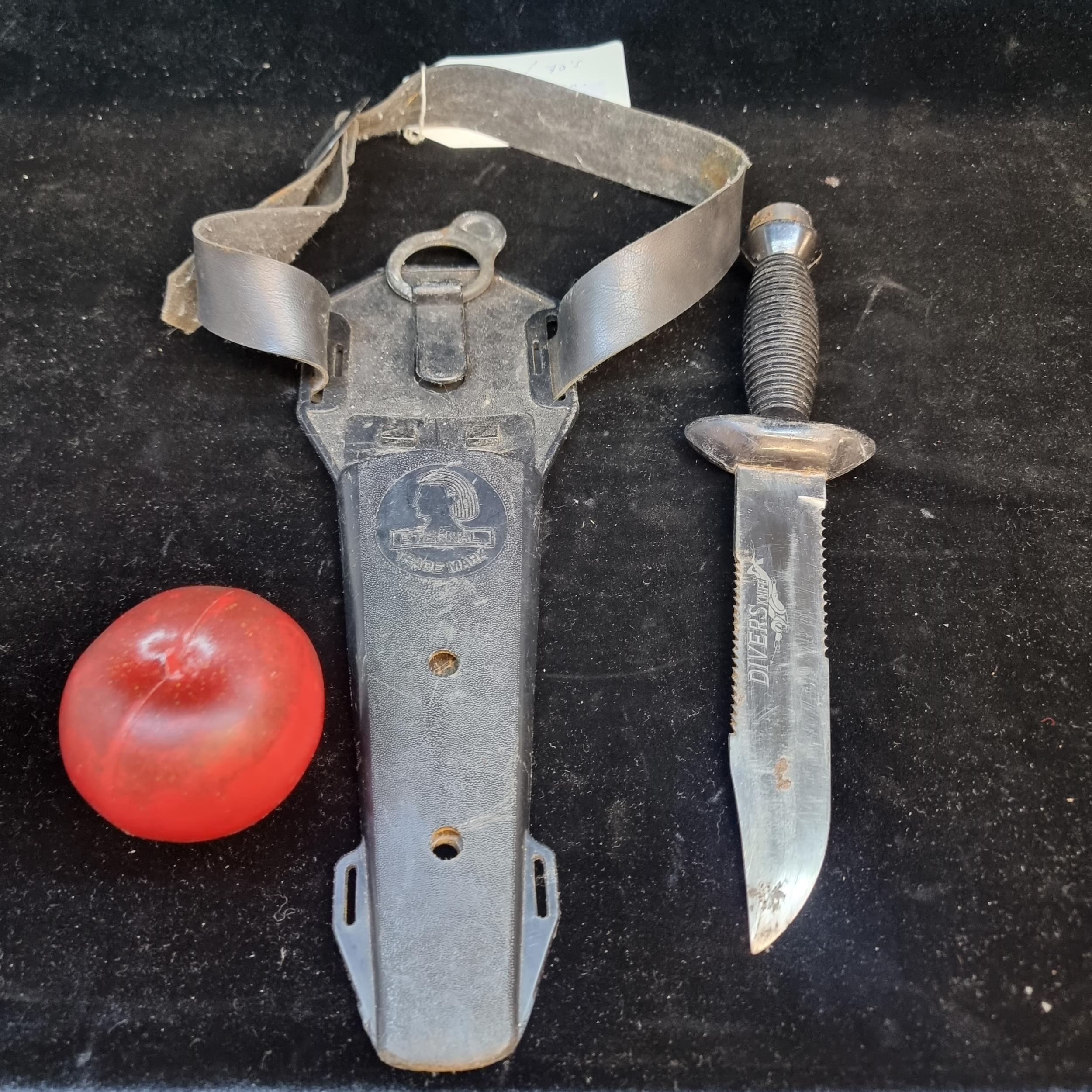 A vintage stainless steel scuba diving knife made by Eternal