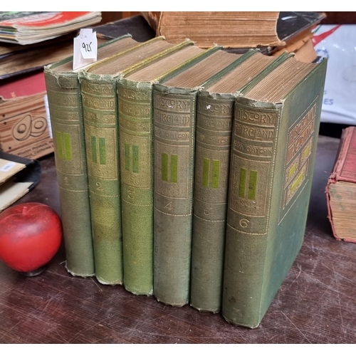 925 - A complete set of six volumes of ''History of Ireland'' books by the Reverend E.A Dalton. Published ... 