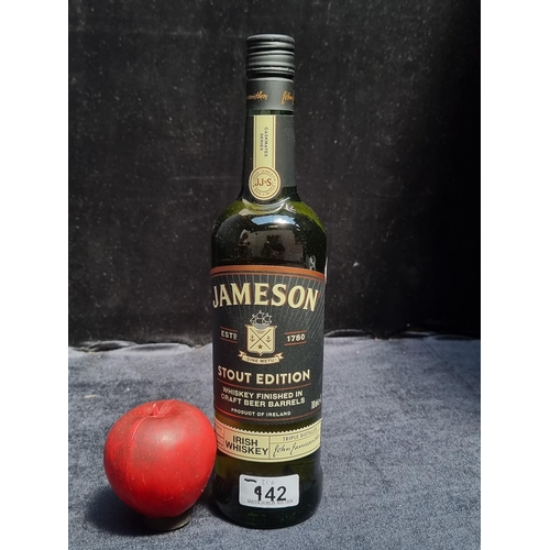 942 - A sealed 70cl bottle of Jameson Stout Edition whiskey finished in craft beer barrels.