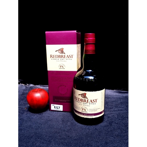 957 - A sealed 70cl bottle of PX edition Redbreast single pot still whiskey in presentation box.