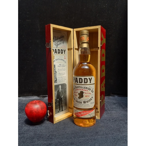 961 - Star Lot : A 70cl bottle of aged  Centenary Limited Edition 7 years Paddy Old Irish Whiskey in woode... 