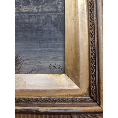 51 - Star Lot: A beautiful original antique 19th century oil on canvas painting by the artist David Hicks... 