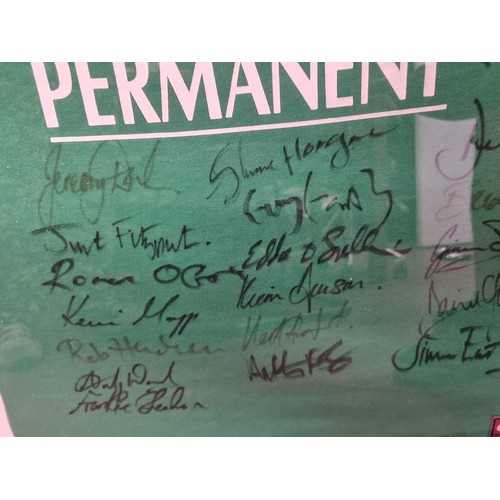 80 - Star Lot  : A framed display of a signed Irish 6 nations  Rugby Jersey dating to the early 2000's in... 