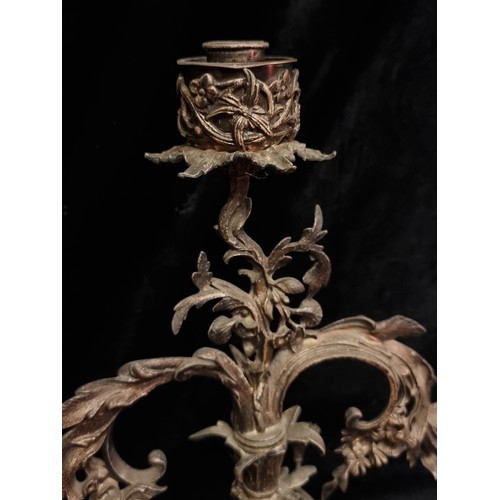 110 - A spectacular, very large and highly ornate heavy cast metal candelabra. Stunningly adorned with che... 