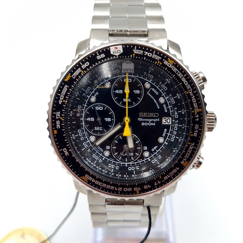8 - Star Lot : A fabulous Seiko Pilot's Flight Alarm Chronograph Men's Watch, model number: SNA411. The ... 