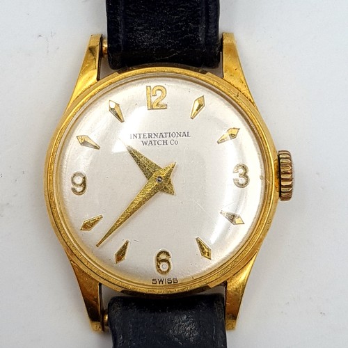46 - Star lot : A fabulous example of a solid gold vintage 1960's International Watch Company ladies wris... 