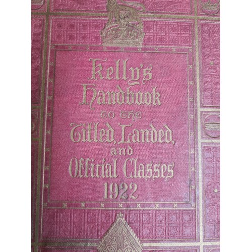 928 - An antique hardback book titled ''Kelly's Handbook to the Titled, Landed and Official Classes'' and ... 