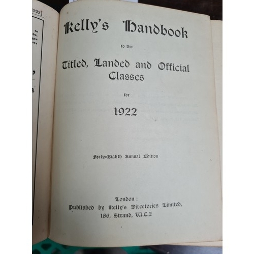 928 - An antique hardback book titled ''Kelly's Handbook to the Titled, Landed and Official Classes'' and ... 