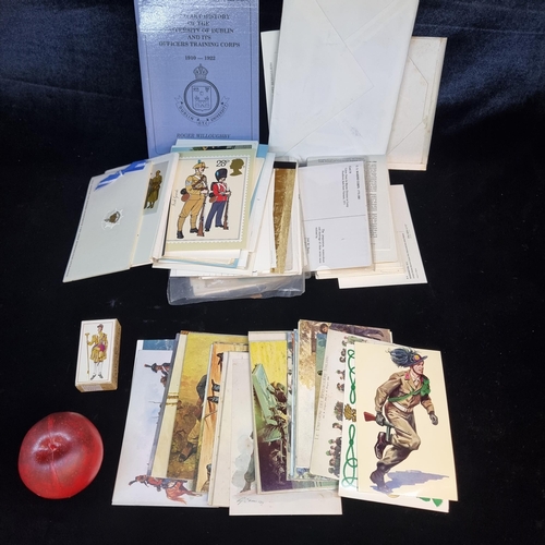 109 - A large mixed box of military themed postcards. A high quality collector's set left blank to verso. ... 