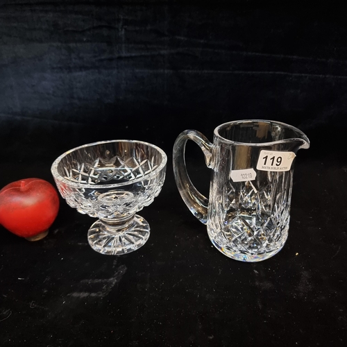 119 - Two Waterford Crystal items in excellent condition. Including a Lismore pattern pitcher jug and a pe... 