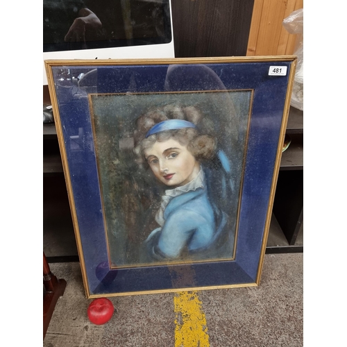 481 - Star Lot: A magnificent early 20th century original oil on canvas board painting showing a portrait ... 