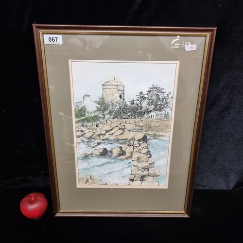 67 - A delightful original watercolour and ink on paper painting titled 'Joyce's Tower, Sandycove' by the... 