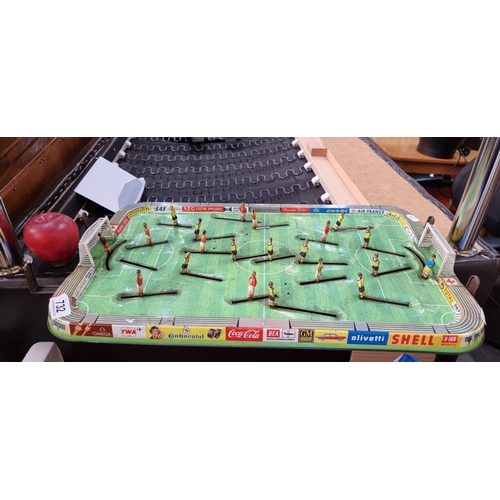 732 - A charming 1960s tinplate Technofix football game. made in West Germany and featuring some fabulous ... 