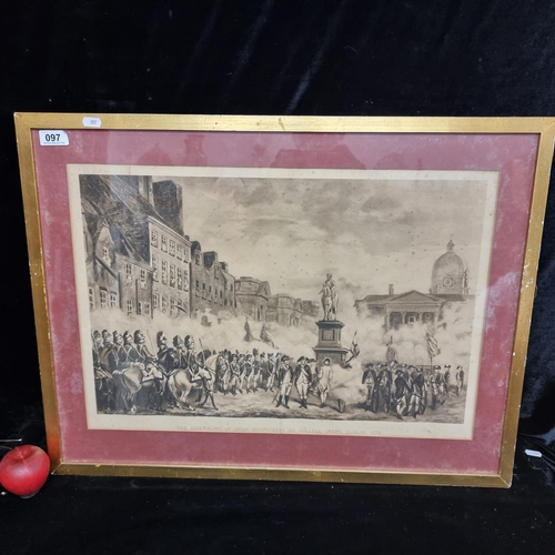 97 - An original antique lithograph of a painting titled 