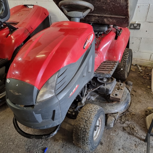 765 - Star Lot : A Castle Garden PTX 220 HD ride on lawn mower with seven cutting heights.  This one start... 