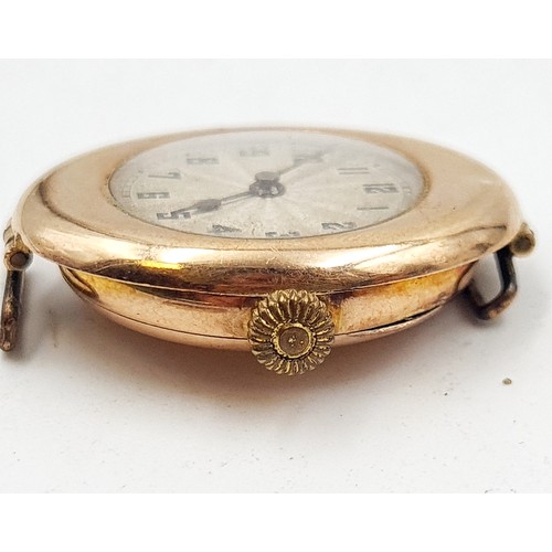 40 - Star Lot: An exceptional and rare vintage 9 carat gold Rolex wrist watch, featuring a stylish white ... 