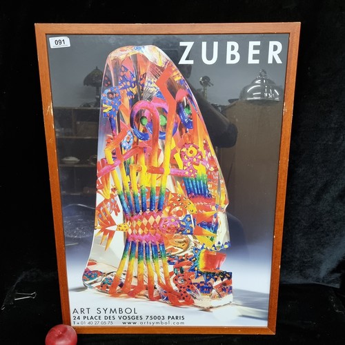 91 - A brilliant original exhibition poster advertising the work of studio glass artist Zuber at the Art ... 