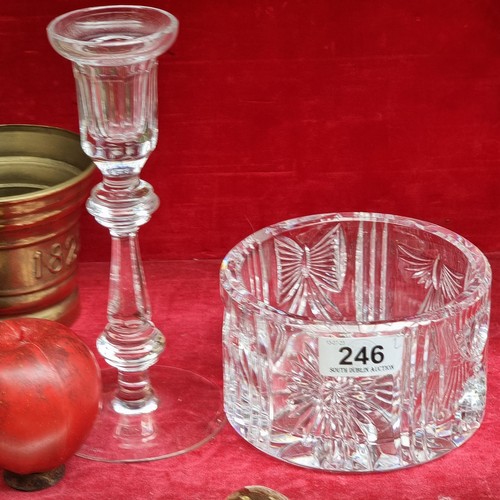 246 - Two Waterford Crystal items including a champagne coaster in the 'Millenium' pattern. Along with a c... 