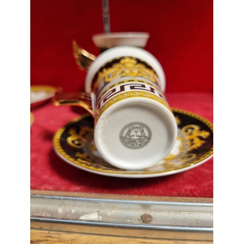 276 - An eight-piece set comprising of four cups and matching saucers. After the Versace Medusa Demitasse ... 