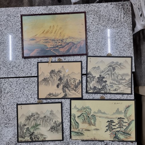 695 - A full crate of vintage Japanese handpainted silk artworks. All vintage framed examples. Five frames... 