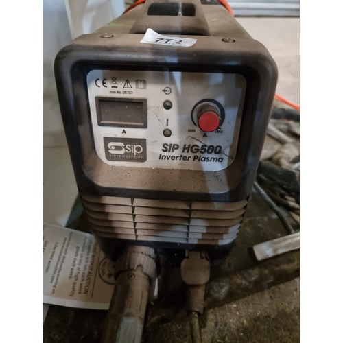 772 - Star Lot : A SIP HG500 Inverter Plasma model no. 05787 for cutting through hard metals such as steel... 