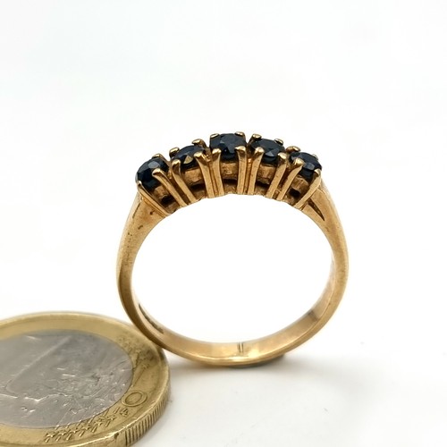 3 - Star lot : A fabulous example of a vintage 9 carat gold five stone Sapphire ring, set with generous ... 