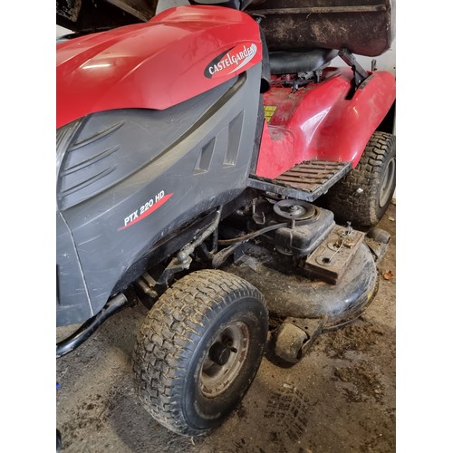 765 - Star Lot : A Castle Garden PTX 220 HD ride on lawn mower with seven cutting heights.  This one start... 