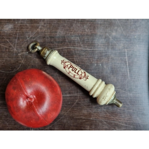 824 - A lovely heavy Victorian toilet pull handle. A great ceramic example with the word ''Pull'' clearly ... 