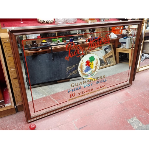 258 - Super Star Lot: A huge vintage original pub advertising mirror for Paddy Flaherty featuring the icon... 